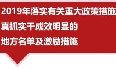 省政府表扬激励2019年落实重大政策真抓实干成效明显地区和单位